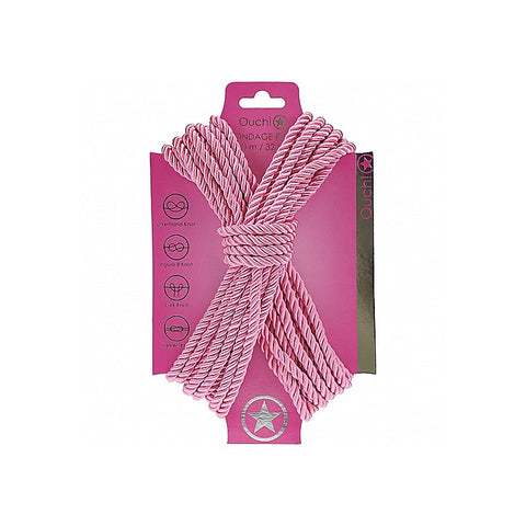 OUCH! Silky Smooth Nylon Bondage Rope 10m by Shots Toys - Cuffs And Restraints