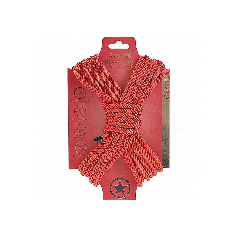 OUCH! Silky Smooth Nylon Bondage Rope 10m by Shots Toys - Cuffs And Restraints