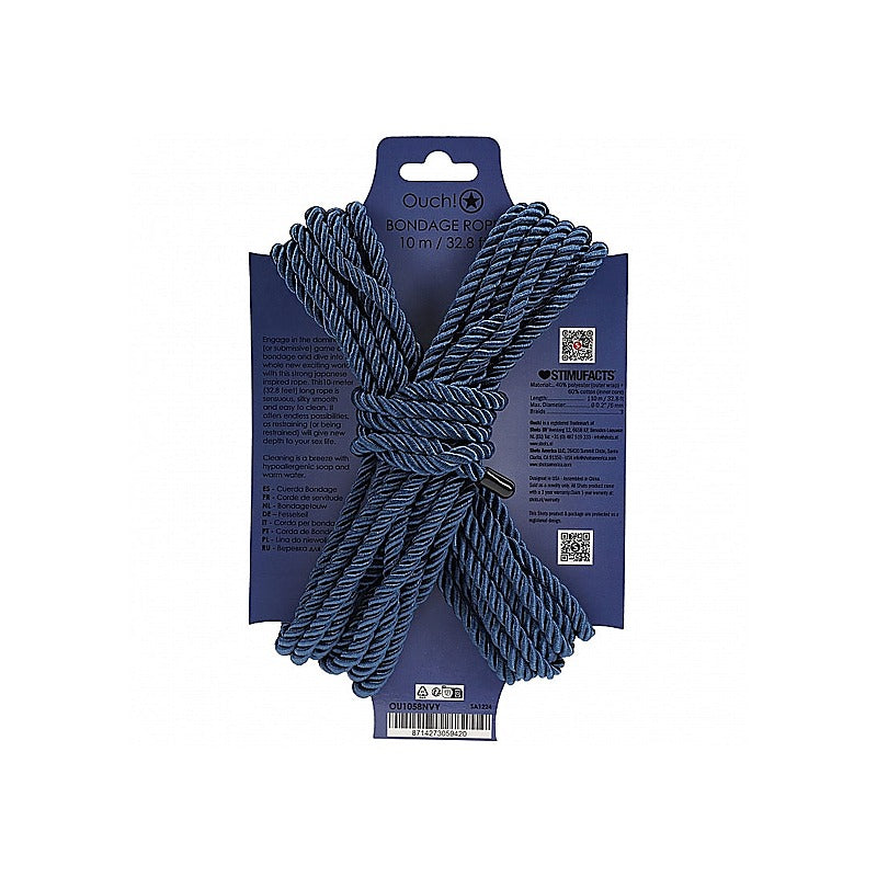 OUCH! Silky Smooth Nylon Bondage Rope 10m by Shots Toys - Cuffs And Restraints