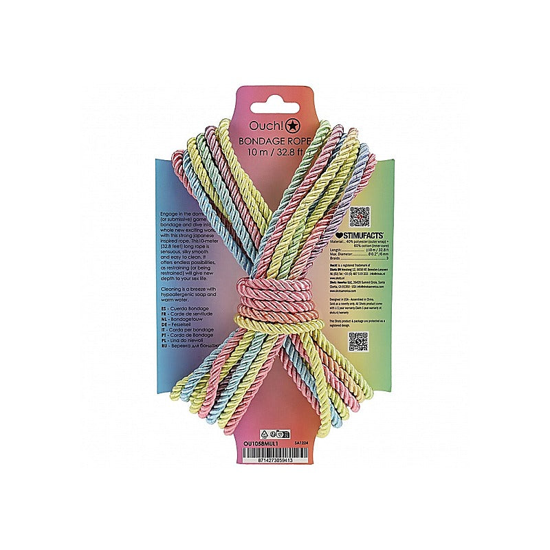 OUCH! Silky Smooth Nylon Bondage Rope 10m by Shots Toys - Cuffs And Restraints