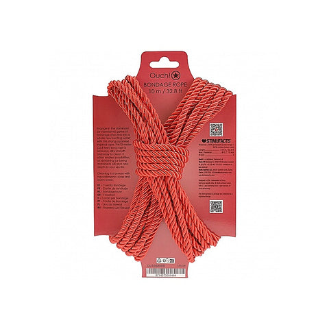 OUCH! Silky Smooth Nylon Bondage Rope 10m by Shots Toys - Cuffs And Restraints