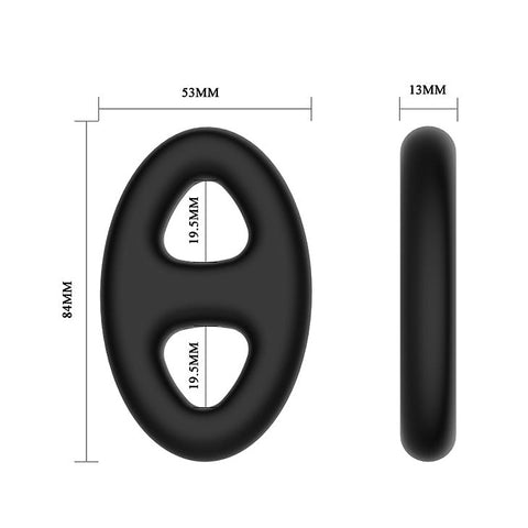 Silicone Oval Cock & Ball Ring by CRAZY BULL - Ball and Cock Toys