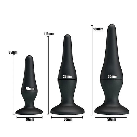 JERRY 3 Sizes Silicone Butt Plug Set by Party Up - Butt Plugs