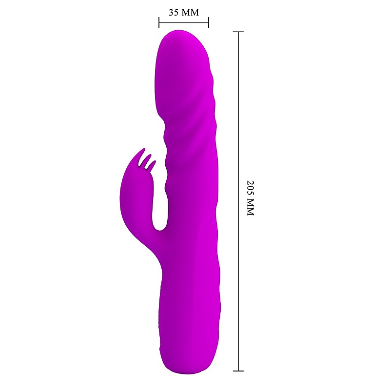 BOB Rechargeable Thrusting Rabbit Vibrator by Party Up - Rabbit Vibrators