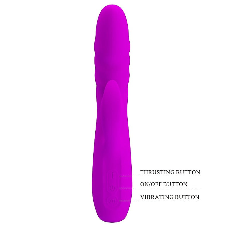 BOB Rechargeable Thrusting Rabbit Vibrator by Party Up - Rabbit Vibrators