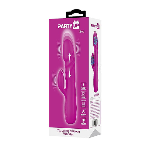 BOB Rechargeable Thrusting Rabbit Vibrator by Party Up - Rabbit Vibrators