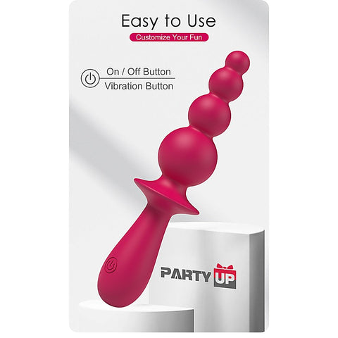 EVAJANE USB Rechargeable Beaded Vibrator by Party Up - Anal Beads and Balls