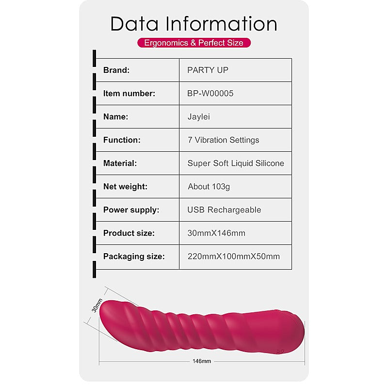JAYLEI USB Rechargeable G-Spot Vibrator by Party Up - G-Spot Vibrators