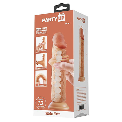 TOM Slide Skin Suction Cup Flexible Dildo by Party Up - Realistic Dildos