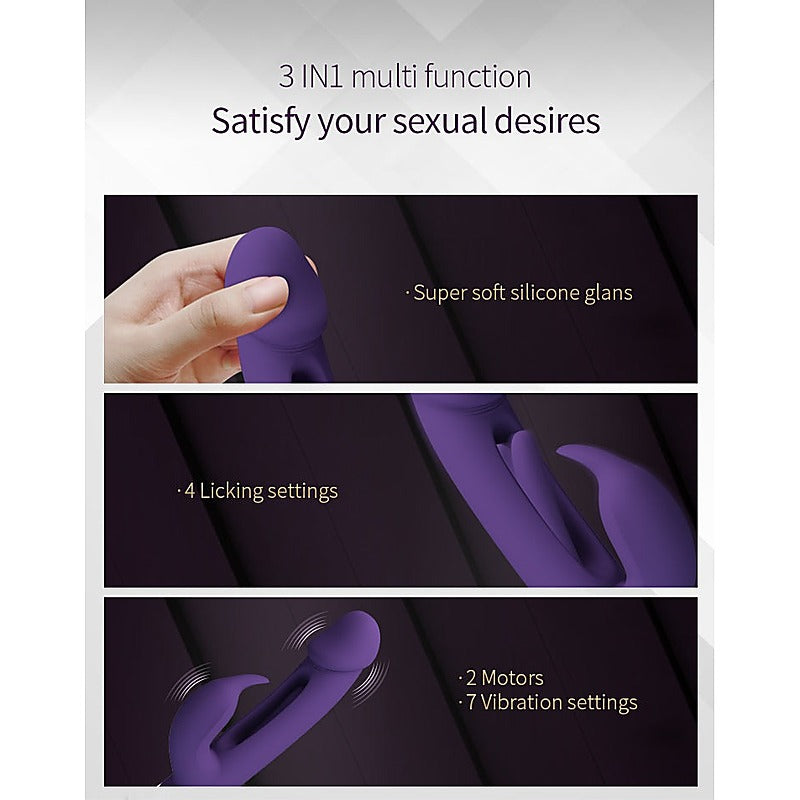 DAVID Swinging Rechargeable Rabbit Vibrator by Party Up - Rabbit Vibrators