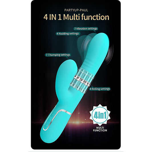 Party Up PAUL Rolling Beads Thrusting Rabbit Vibrator - Rabbit Vibrators