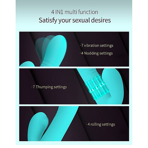 PAUL Rolling Beads Thrusting Rabbit Vibrator by Party Up - Rabbit Vibrators