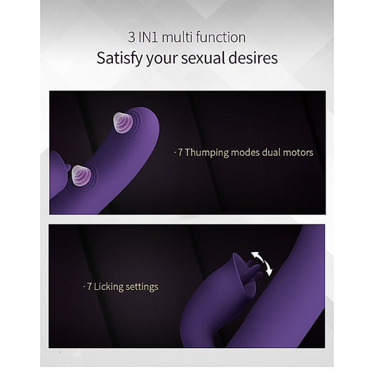 Party Up ALAN Dual Motor Vibrating Rabbit Massager - Rabbit Vibrators