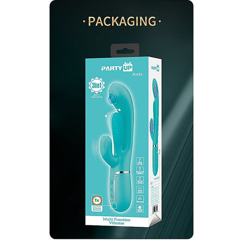 ANDY Multi Function Rabbit Vibrator by Party Up - Rabbit Vibrators