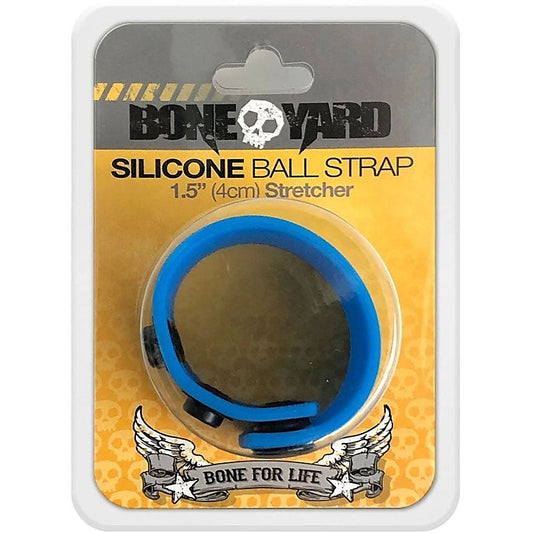 C1R Releasing Boneyard Silicone Ball Strap Blue - Stretchy Cock Rings