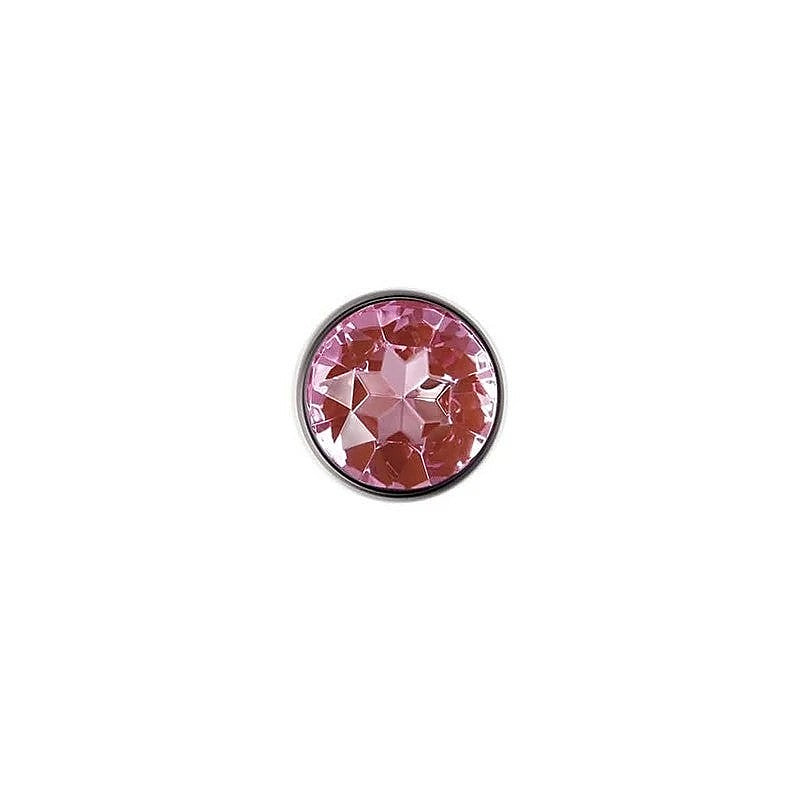 Adam & Eve Metal Butt Plug with Pink Gem Small - Butt Plugs