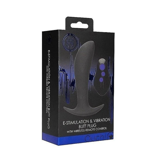 OUCH! e-Stim & Vibrating Butt Plug with Wireless Remote - Butt Plugs