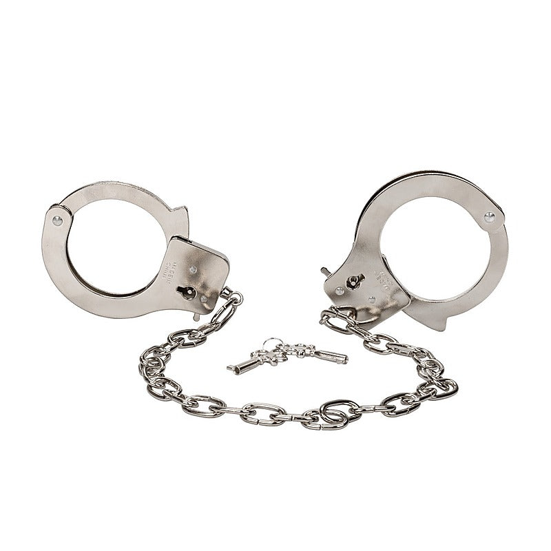 BDSM Play Chrome Hand Cuffs by California Exotics - Cuffs And Restraints