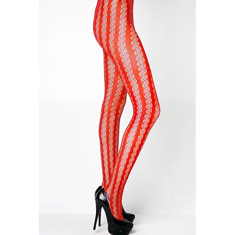 Killer Legs Stella Elyse Coiled Lines Fishnet Tights OS - Fishnet and Thigh Highs
