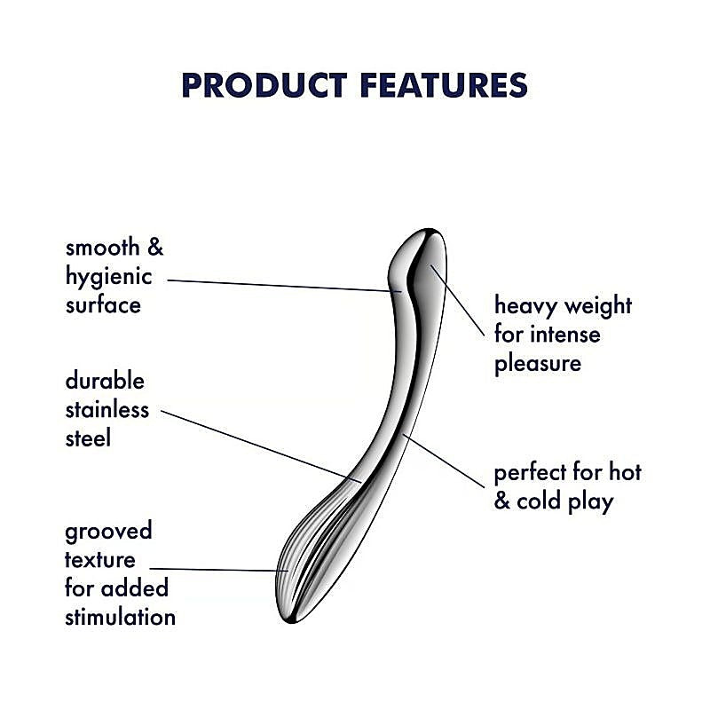 Satisfyer Pure Gravity 1 High Grade Metal Dildo - Steel Sex Toys