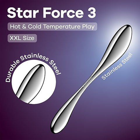 Star Force 3 Heavy Weighted Metal Dildo by Satisfyer - Steel Sex Toys