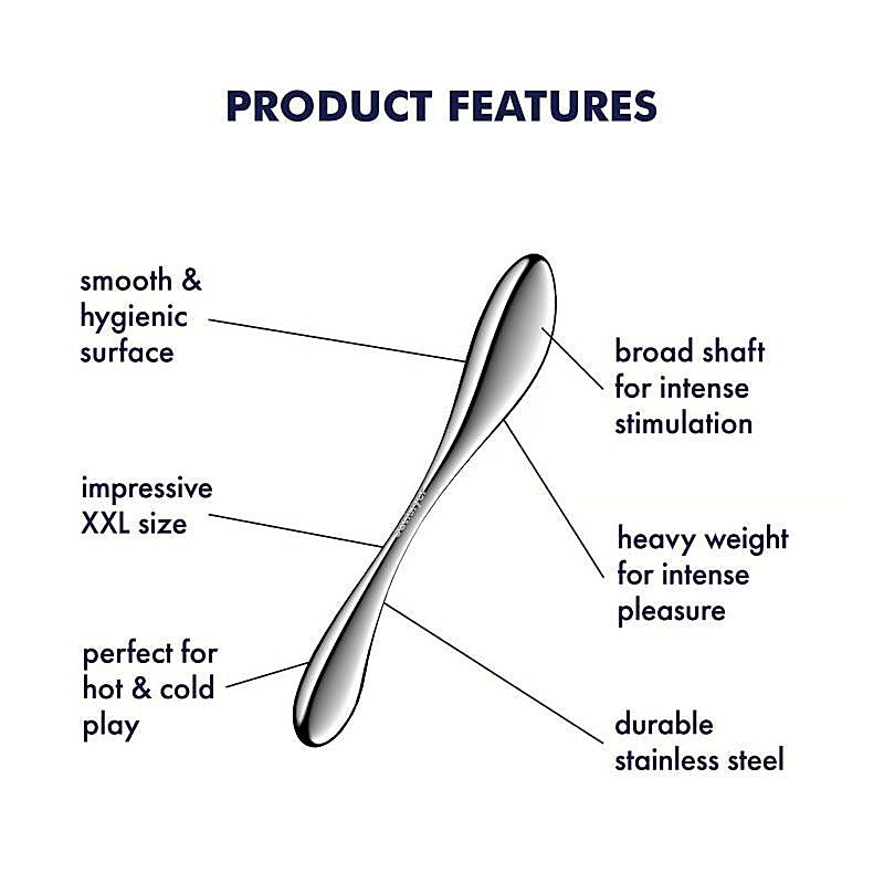 Star Force 3 Heavy Weighted Metal Dildo by Satisfyer - Steel Sex Toys