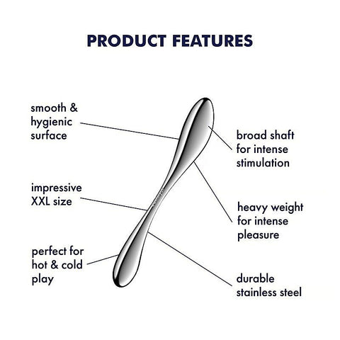 Star Force 3 Heavy Weighted Metal Dildo by Satisfyer - Steel Sex Toys