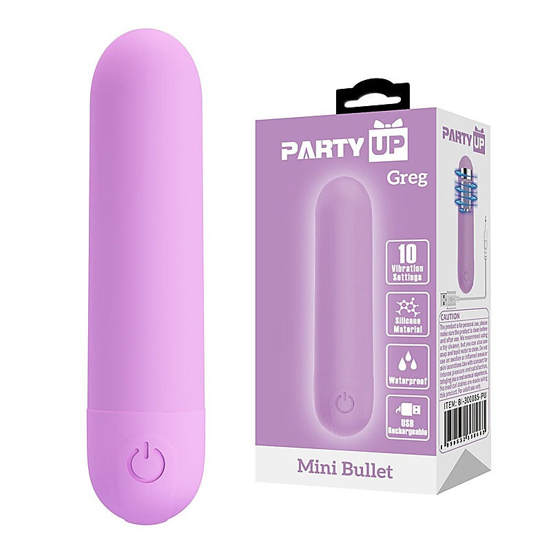 GREG USB Rechargeable Mini Bullet Vibrator by Party Up - Bullet Vibrators