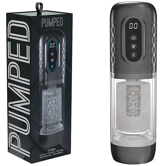 Shots Toys PUMPED SonicPull Vibrating Auto Masturbator - Masturbators and Strokers