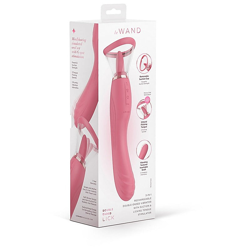 Le Wand Lick Double Ended Vibrator with Licking Tongue - G-Spot Vibrators