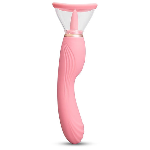 Le Wand Lick Double Ended Vibrator with Licking Tongue - G-Spot Vibrators