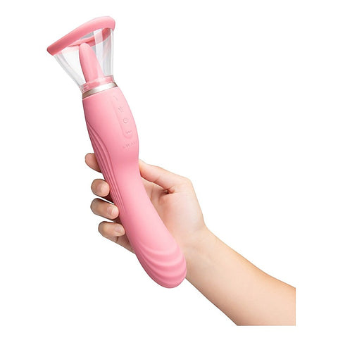 Le Wand Lick Double Ended Vibrator with Licking Tongue - G-Spot Vibrators