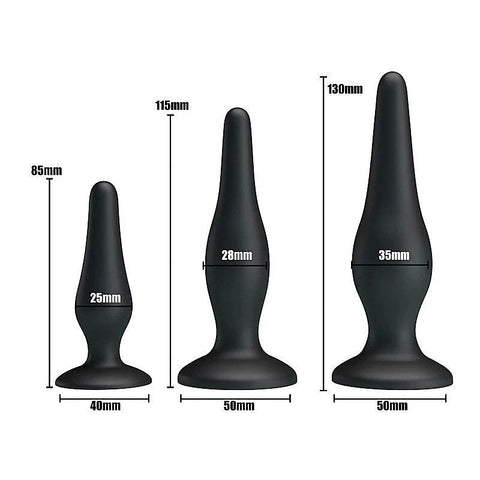 Pretty Love Beginners Mini Silicone Anal Plug Kit by Baile - Butt Plugs