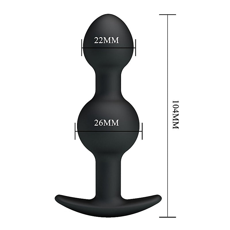Pretty Love Silicone Anal Balls Butt Plug Black - Butt Plugs