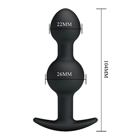 Pretty Love Silicone Anal Balls Butt Plug Black - Butt Plugs