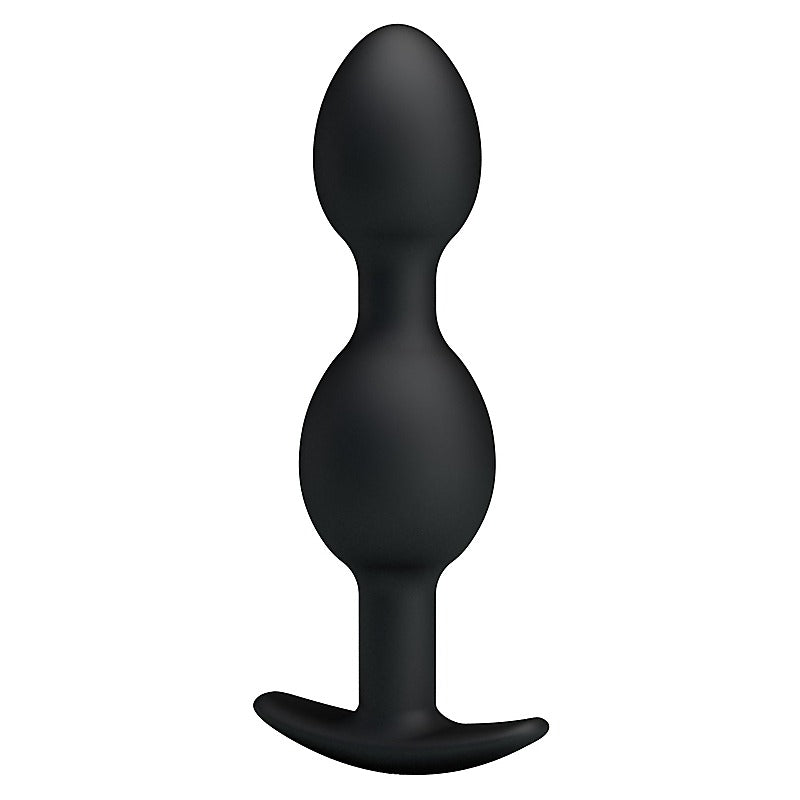 Pretty Love Silicone Anal Balls Butt Plug Black - Butt Plugs