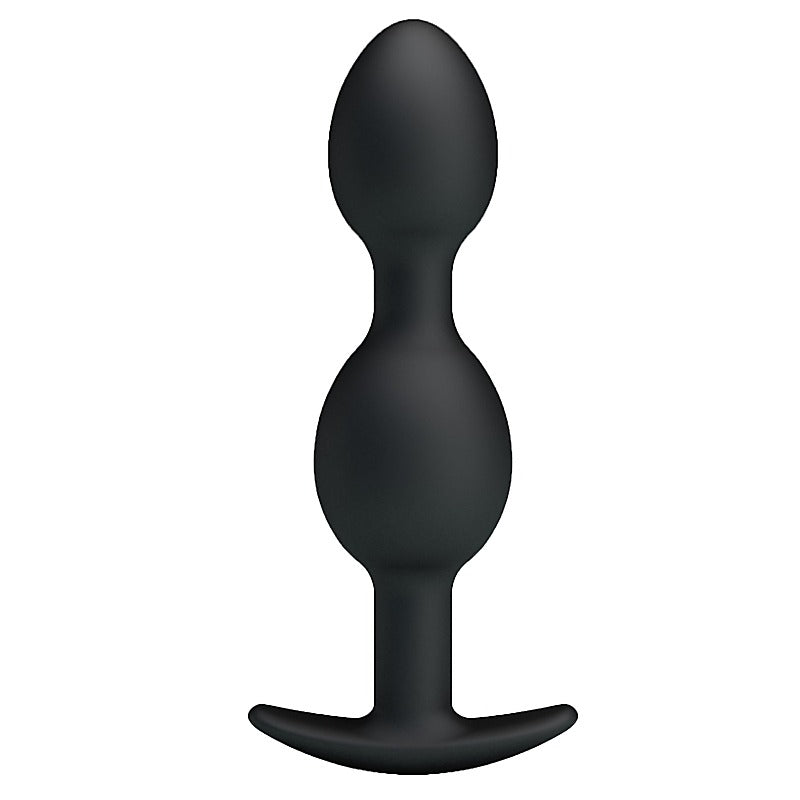 Pretty Love Silicone Anal Balls Butt Plug Black - Butt Plugs