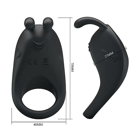 Pretty Love Rechargeable Rabbit Vibrator Cockring by Baile - Vibrating Cock Rings