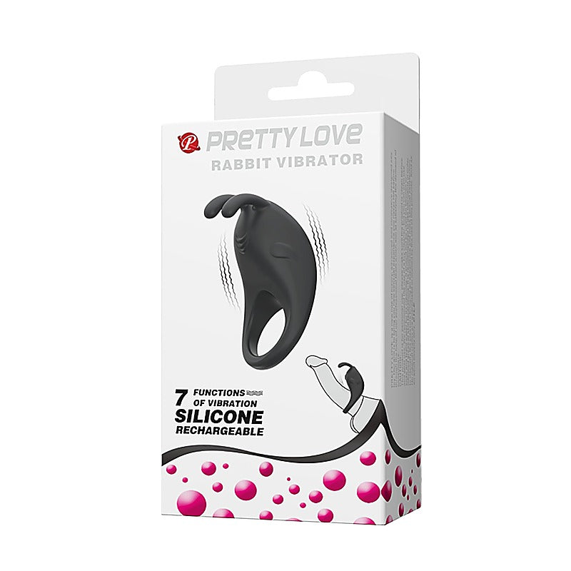 Pretty Love Rechargeable Rabbit Vibrator Cockring by Baile - Vibrating Cock Rings