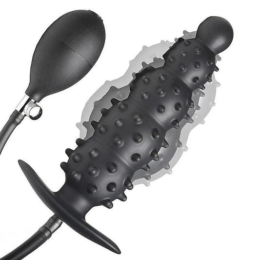BDStyle Ribbed Textured Inflatable Anal Plug - Butt Plugs