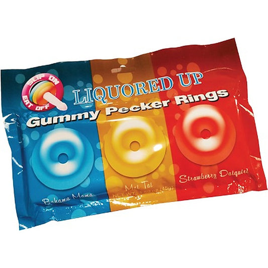 Hott Products Liquored Up Pecker Gummy Rings - Party Gifts and Novelties