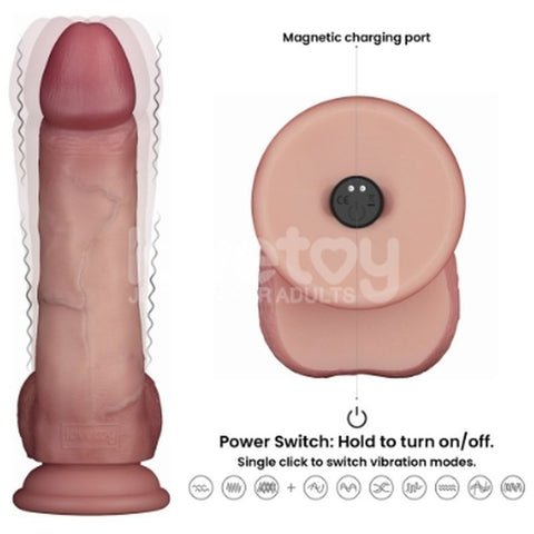 8.5" Vibrating Silicone Dong Remote by Lovetoy - Vibrating Dildos