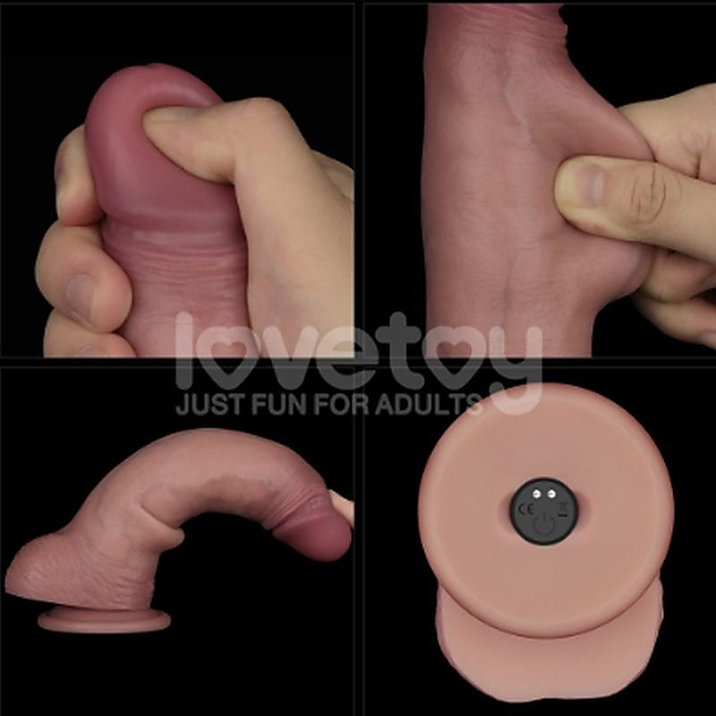 Vibrating Sliding Skin Pro II Silicone Dong by Lovetoy - Vibrating Dildos