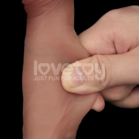 7.5" Dual Layer Silicone Dong by Lovetoy - Realistic Dildos