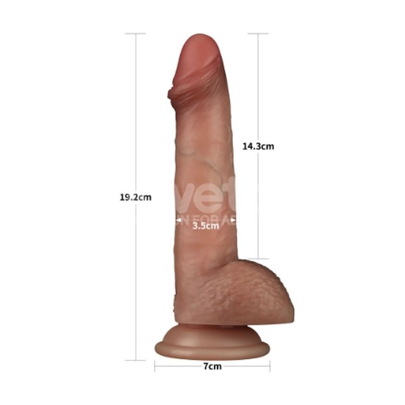 7.5" Dual Layer Silicone Dong by Lovetoy - Realistic Dildos