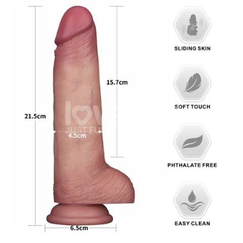 7.5" Dual Layer Silicone Dong by Lovetoy - Realistic Dildos