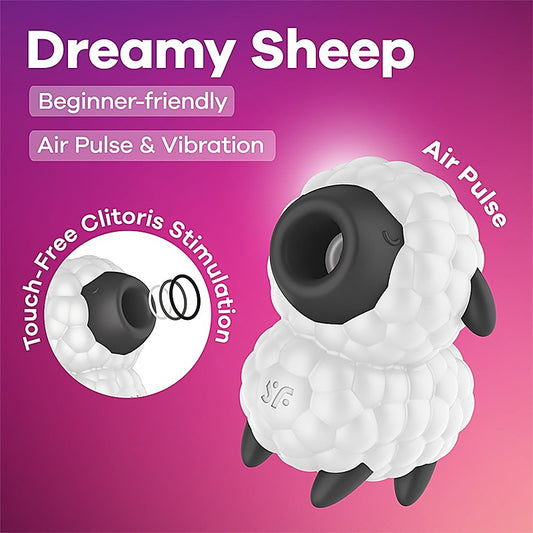 Satisfyer Dreamy Sheep Vibrating Air Pulse Stimulator - Clit Ticklers and Pulsators