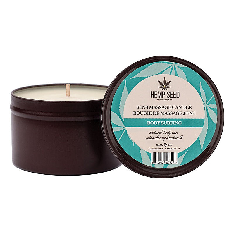 Earthly Body Hemp Seed 3-In-1 Scented Massage Candle 170 g - Sex Pheromones and Perfumes