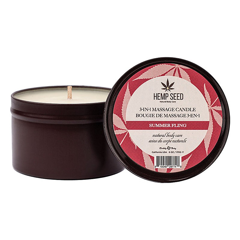 Earthly Body Hemp Seed 3-In-1 Scented Massage Candle 170 g - Sex Pheromones and Perfumes