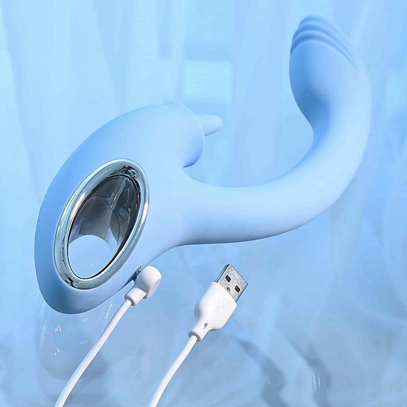 Playboy Pleasure SAPPHIRE SKY Double Tongue Stimulator - G-Spot Vibrators